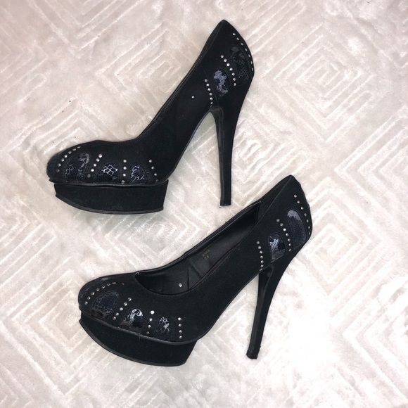 COPY - Black Suede Heels - Picture 6 of 6